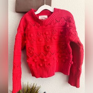 Zara girls 8/9 red detailed sweater